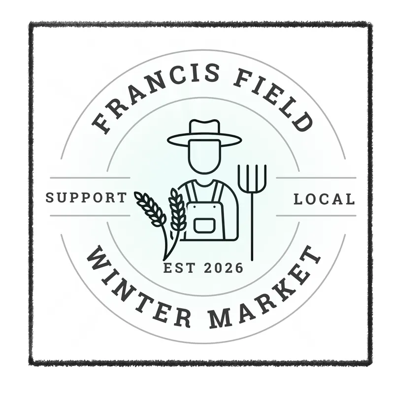 Winter Market logo featuring a farmer with wheat and a pitchfork